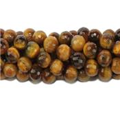 Oeil de Tigre Perle Facettée de 8 mm (Lot de 10 perles)