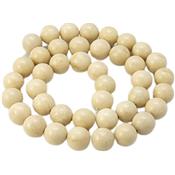 Pierre Fossile Perle Ronde Lisse Percée 6 mm (Lot de 20 perles)