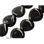 Agate Noire perle en forme de Coeur (lot de 2 perles)