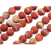 Jaspe Rouge Perle Givrée de 6 mm (Lot de 10 perles)