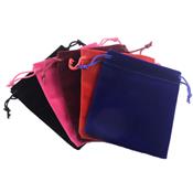 Pochettes Velours épais Unies 9x7 cm (Lot de 5 pochettes - Couleurs mélangées)