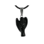 Pendentif Ange en pierre de Tourmaline Noire (2 cm)