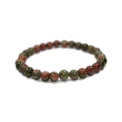 Bracelet Unakite en Pierre Boule de 6 mm