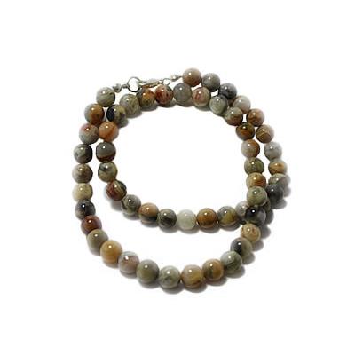 Collier Agate Crazy Lace en Pierre Boule de 8 mm