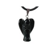 Pendentif Ange en pierre d'Agate Noire (2 cm)