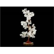 Cristal de Roche Arbre Pierres Roulées et socle en Bois