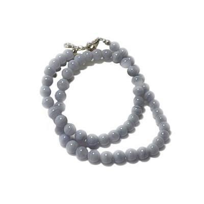 Collier Calcédoine Bleue en Pierre Boule de 6 mm