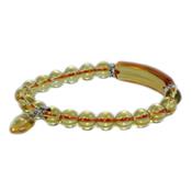 Bracelet Gourmette en Citrine perles de 8 mm et Coeur 12 mm