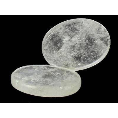 Cristal de Roche galet pierre plate (4,5x3,5x0,7 cm)