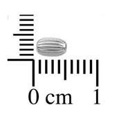 Perle Ovale avec Rainures 4,6x3 mm en Argent 925 (Lot de 5 perles)