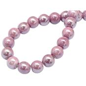 Perle de Porcelaine Rose 8 mm (Par Lot de 5 Perles)