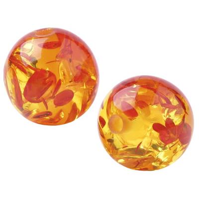 Perle en Résine Orange Lisse 8 mm (Par Lot de 5 Perles)