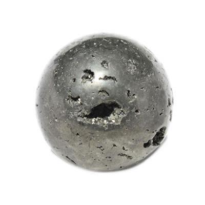 Boule en pierre de Pyrite (4 à 4,5 cm) avec socle