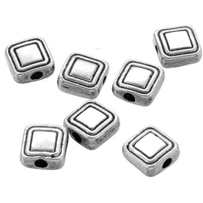 Lot De 1000 Perles D'entretoise En Argent Tibétain Carré R716 - Environ 4x3mm - Alliage Métal - Neuf