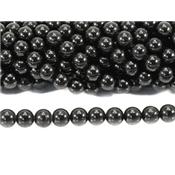 Tourmaline Noire Perle Ronde Lisse Percée 6 mm (Lot de 20 perles)