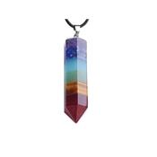 Pendentif Pointe 7 Chakras Bélière Argentée