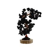 Obsidienne Oeil Céleste Arbre Pierres Roulées et socle en Bois