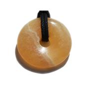 Calcite Orange Pendentif Pi Chinois de 3 cm