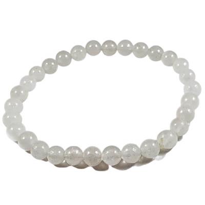 Bracelet Jade Blanc en Pierre Boule de 6 mm