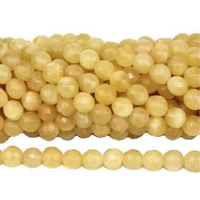 Jade Jaune Perle Ronde Lisse Percée 6 mm (Lot de 20 perles)