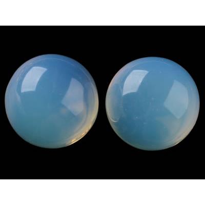 Perle ronde lisse en Opalite non percée de 16 mm