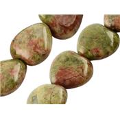 Unakite perle en forme de Coeur (lot de 2 perles)