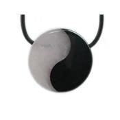 Pendentif Yin Yang Pierre Quartz Rose et Hématite (3 cm) 