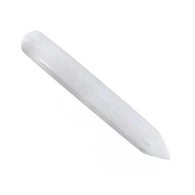 Pointe ou Bâton de Massage en Sélénite Lisse (12 à 14 cm)