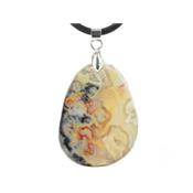 Pendentif d'Agate Crazy Lace pierre plate
