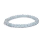 Bracelet Aigue Marine en Pierre Boule de 6 mm