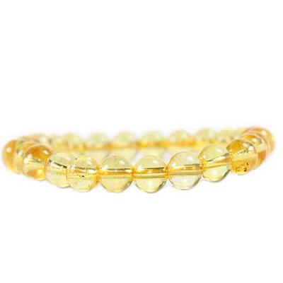 Bracelet Citrine Pierre Naturelle en Perle de 6 mm