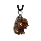 Citrine Pendentif Electroplated Cristaux bruts Montage argenté