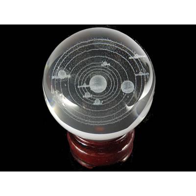 Boule Feng Shui en Cristal et Système Solaire (5 cm)