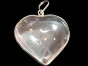 Bijoux Duo pendentif Coeur et Bague Cabochon en Cristal de Roche montage Argent 925