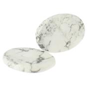 Howlite Blanche galet pierre plate (4,5x3,5x0,7 cm)