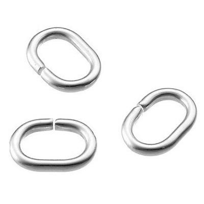 Anneau Simple Ovale Ouvert 7x5 mm en Argent 925 (Lot de 5 anneaux)