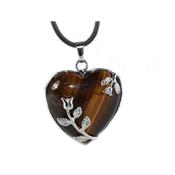 Pendentif Coeur en Oeil de Tigre (3 cm) Romantic