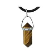 Pendentif Pointe en Oeil de Tigre montage Argent 925 (2 à 2,5 cm)