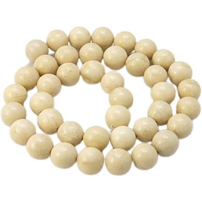 Pierre Fossile Perle Ronde Lisse Percée 6 mm (Lot de 20 perles)