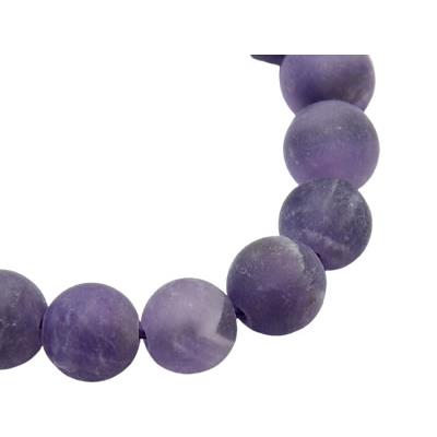 Améthyste Perle Givrée Percée de 8 mm (Lot de 5 perles)