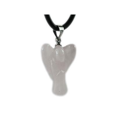 Pendentif Ange en pierre de Quartz Rose (2 cm)