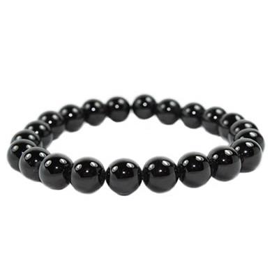 Bracelet Tourmaline Noire en Pierre Boule de 8 mm