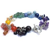 Bracelet en Pierre Baroque et Boules 8mm - 7 Chakras 