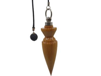 Pendule Artisanal Amon de Radiesthésie en bois d'Oranger et cordon en coton noir - Pièce unique numéro PRBORANGE-005