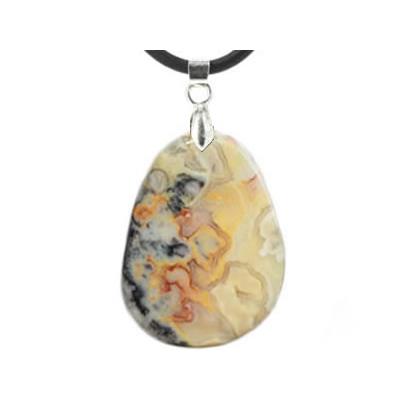 Pendentif d'Agate Crazy Lace pierre plate