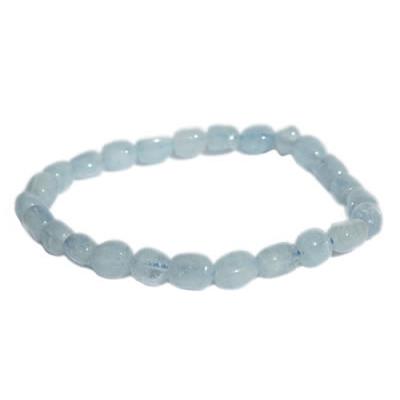 Bracelet Aigue Marine en Pierres Roulées