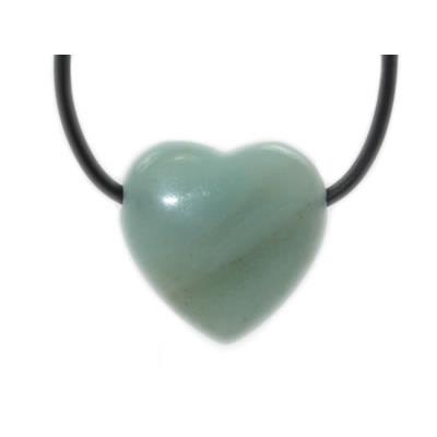 Pendentif Coeur en Amazonite du Brésil - sans métal