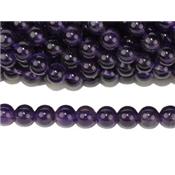 Améthyste Perle Ronde Lisse Percée 8 mm (Lot de 10 perles)