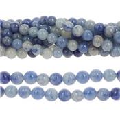 Aventurine Bleue Perle Ronde Lisse Percée 8 mm (Lot de 10 perles)