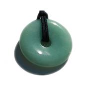 Pi Chinois ou Donut en Aventurine Verte Pendentif de 2 cm